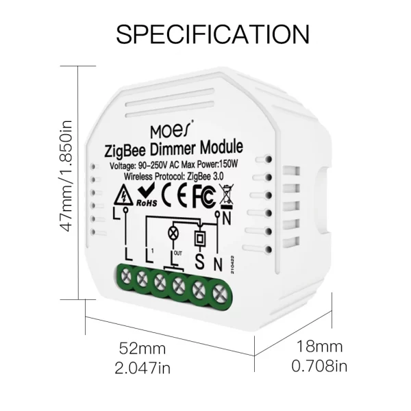 MOES Tuya ZigBee 3.0 Smart Light Switch Relay Module 1/2/3 Gang Smart Life/Tuya App Control, Works with Alexa Google Home Yandex - Image 5