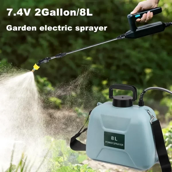 Upgrade 7.4V Battery Powered Sprayer with 4 Mist Nozzles 32in Telescopic Wand Rechargeable Handle or Lawn & Garden - Image 2