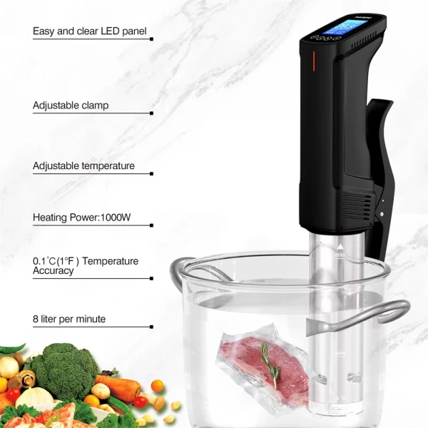 INKBIRD 1st Generation Wireless Sous Vide 1000W Home Kitchen Wifi Culinary Cooker with Precise Temperature and Timer ISV-100W - Image 3