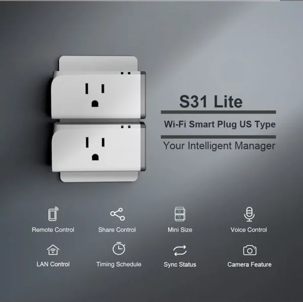 Sonoff S31 Lite US 15A Mini Smart Wifi Socket Wireless Smart Switch Plug App Control Anywhere Works with Alexa Google Home IFTTT - Image 2