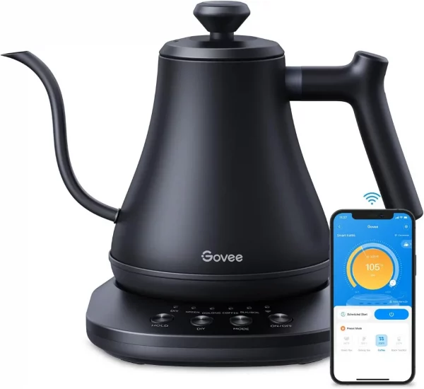 Govee Smart Electric Kettle, WiFi Variable Temperature Gooseneck Pour Over Kettle and Tea Kettle, Alexa Control, 1200W Quick