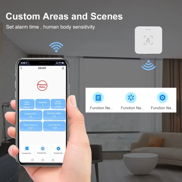 Tuya Wifi/Zigbee MmWave Human Presence Motion Sensor with Luminance/Distance Detection 5V USB With Bracket Smart Home Automation - Image 6