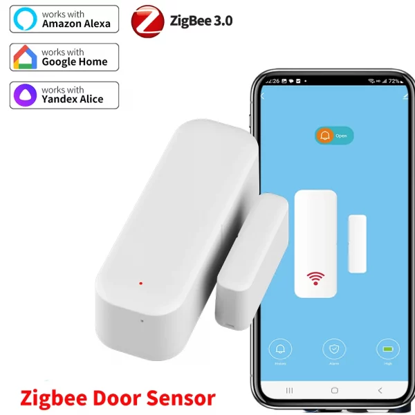 Zitech Zigbee 3.0 Door Sensor Window Sensor Contact Sensor For Smart Home Smart Life APP Remote Control Compatible with Alexa