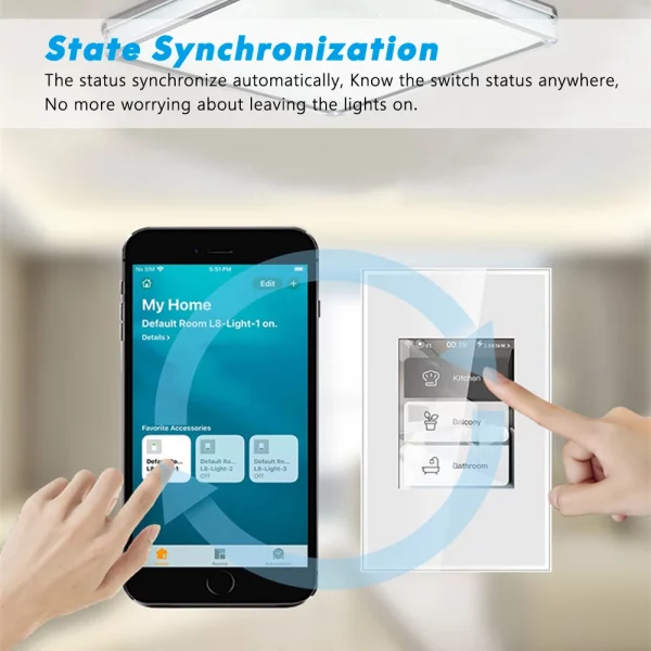 Wifi Smart Wall Light Switch Work with Apple Homekit Alexa Google Home EU US 110V 220V, Power Consumption, LCD Touch Screen - Image 4